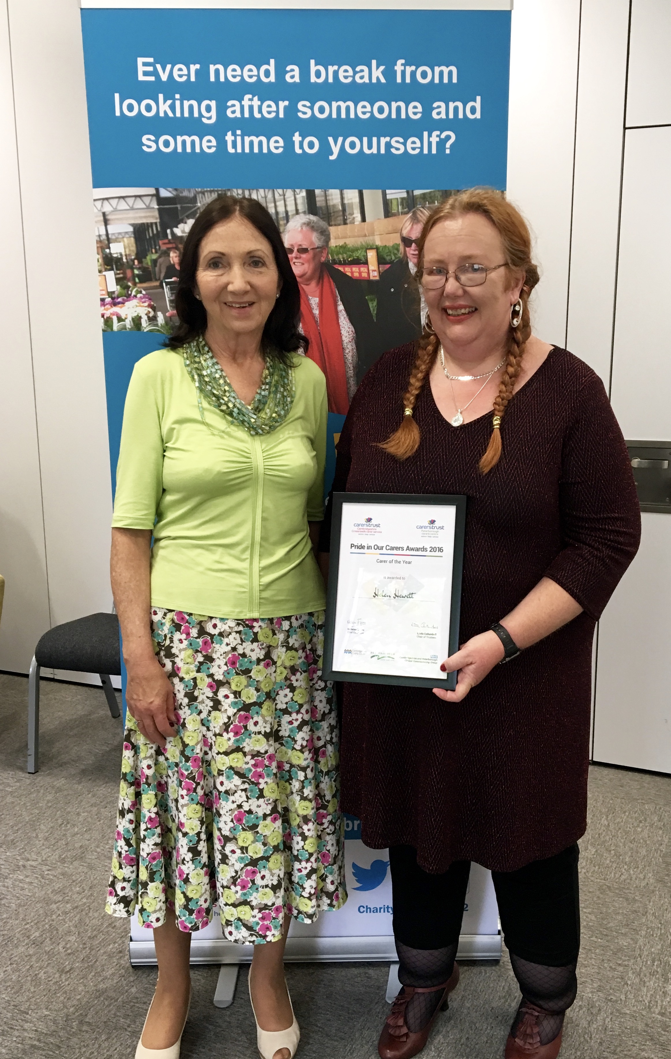 Helen Hewett and Dr Jane Hawking.