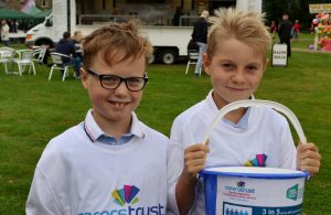 Young Carers Charlie and Thomas with donation bucket