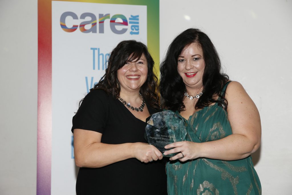 Sadie Andrews (left) with Lorna Harlow (Operations Manager) who nominated her for the award