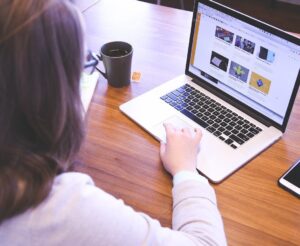 Student at computer