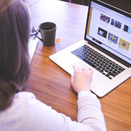 Student at computer