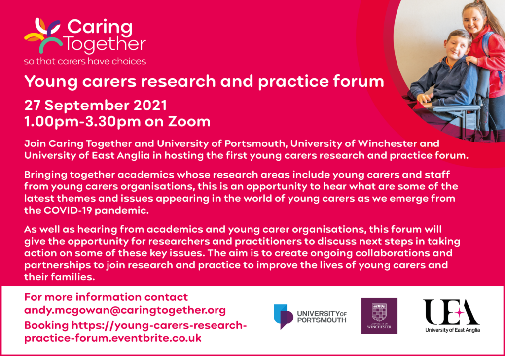 Young carers research and practice forum A5 flyer