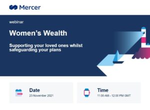 Mercer Women's Wealth 23 November, 11am-12pm