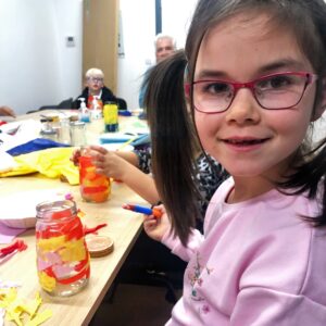 Young carer at craft session