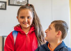 Young carer with her brother