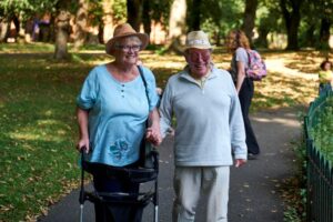 Couple walking together