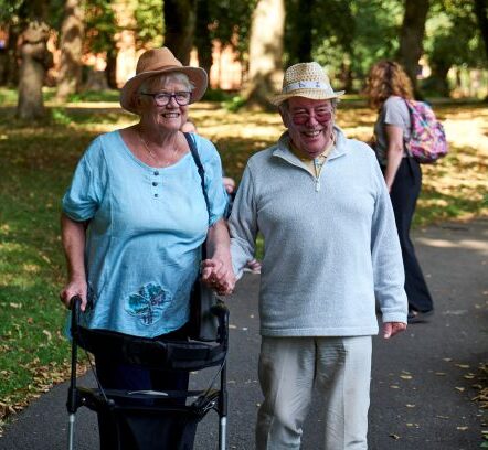 Couple walking together