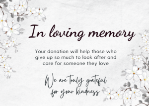 Caring Together In memory donation card