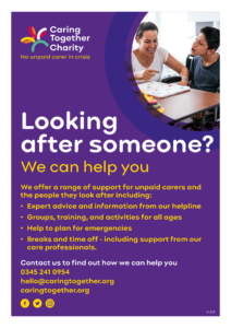 Looking after someone poster (parent carer)