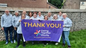 Ullswater Walk 2023 team with Thank you banner