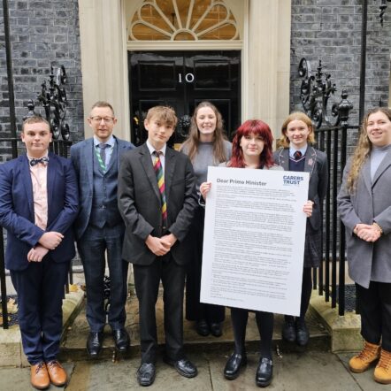 Young carers deliver letter to 10 Downing Street