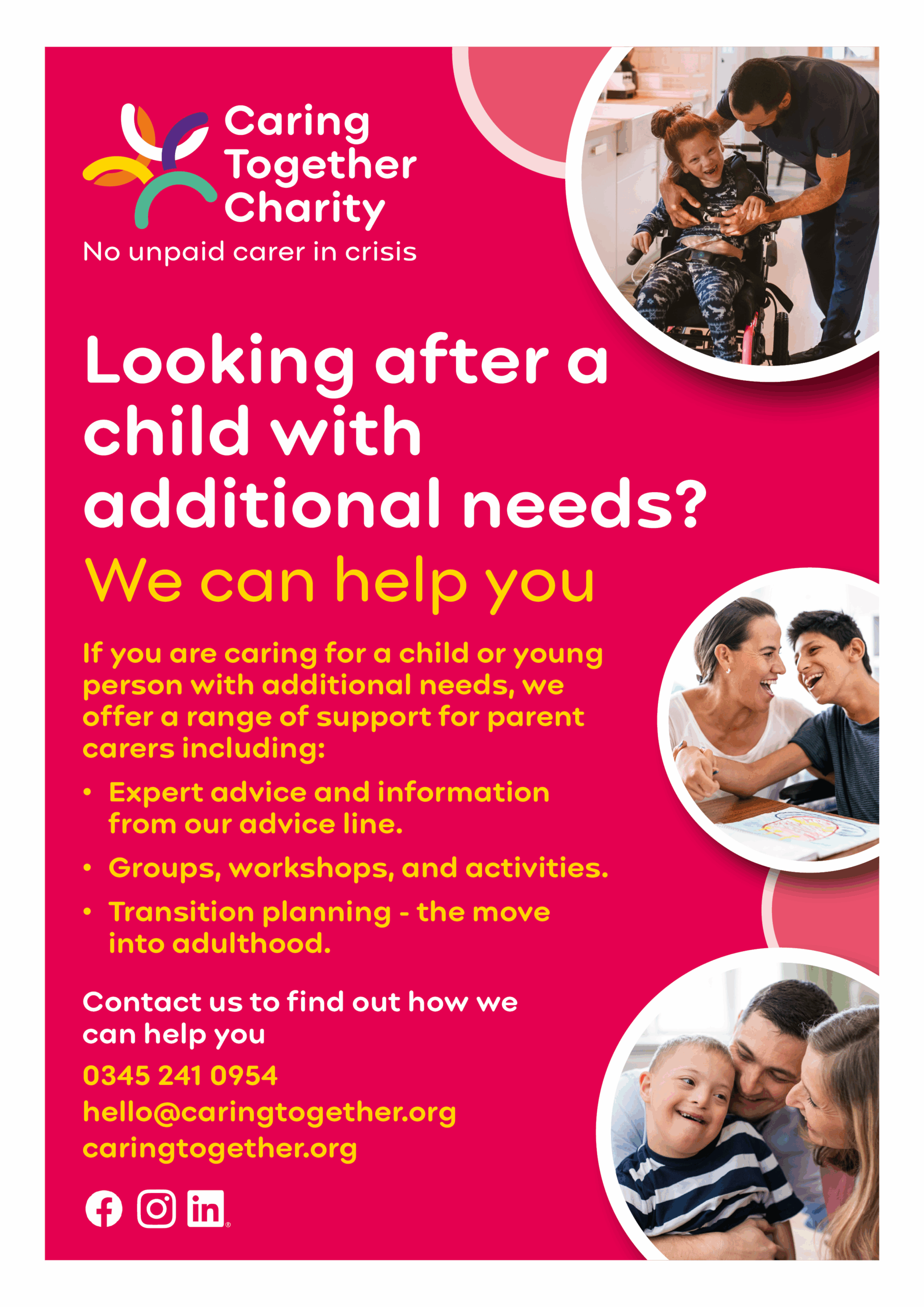 Looking after a child with additional needs? A4 poster