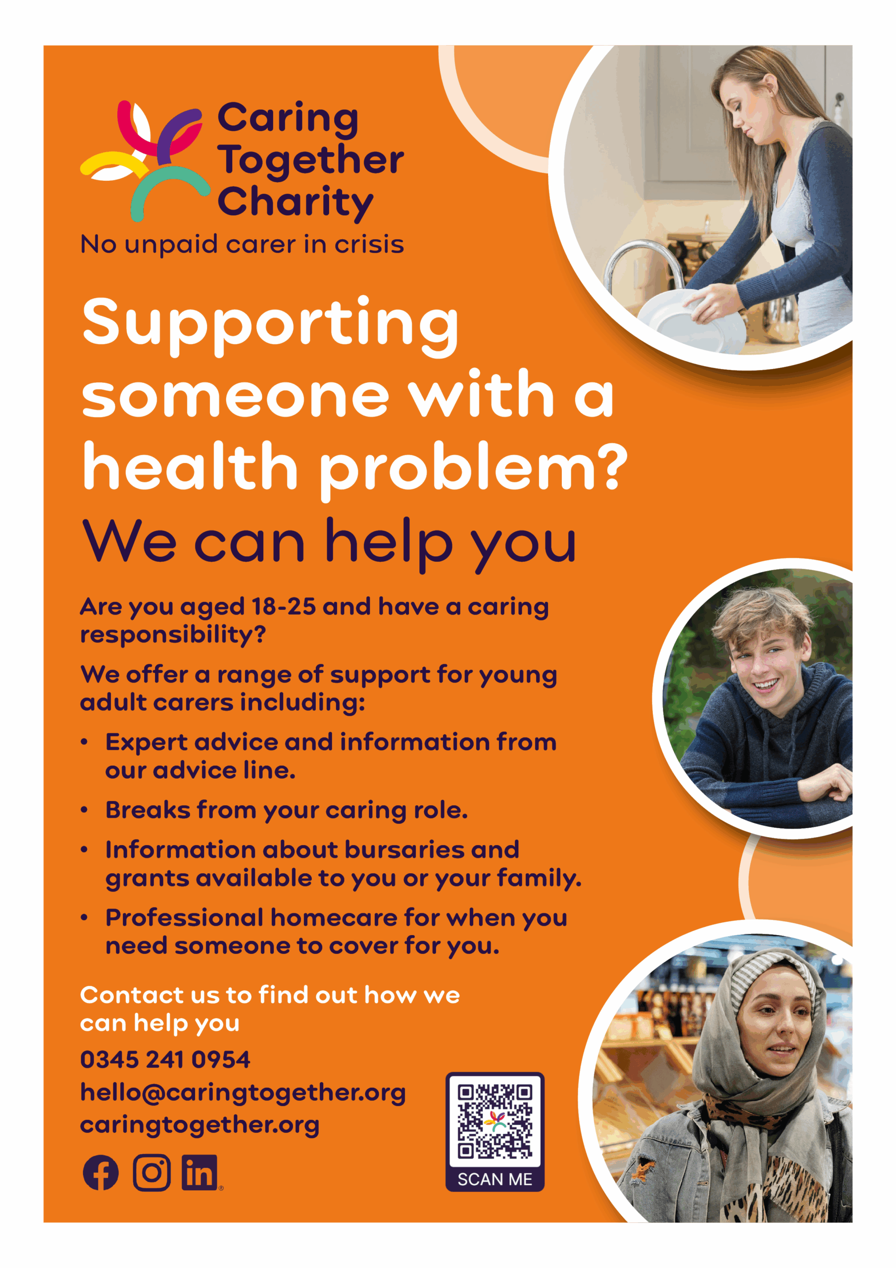 Young adult carer A4 poster