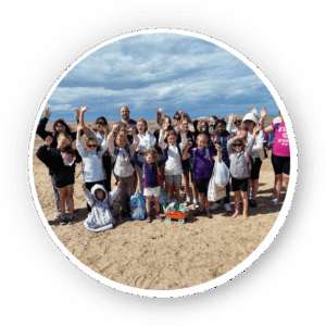 Young carers at the beach