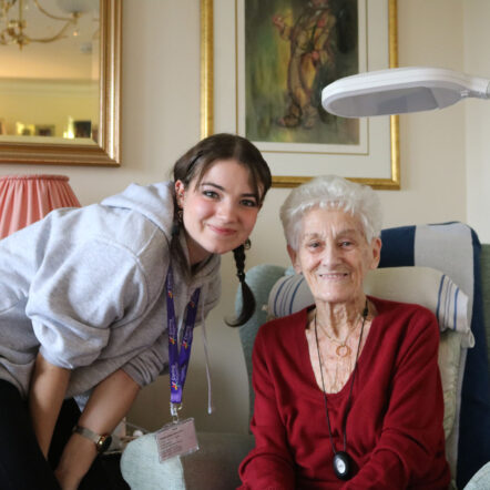 Care Professional, Emily, with a lady she supports