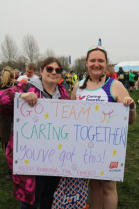 Runner Alice with Claire from our Awareness team