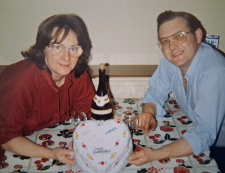 Derek Bond (right) with wife Ann