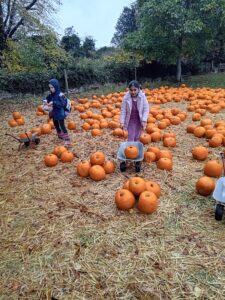 Young carers pumpkin picking