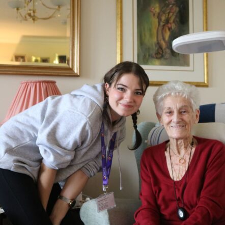 Caring Together Charity Care Professional Emily Shepherd (left) with lady she is caring for.